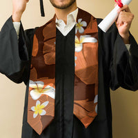 Orange Banana Leaf Hawaii Graduation Stole Lau Maia Plumeria Tropical Summer Vibes LT14 - Polynesian Pride
