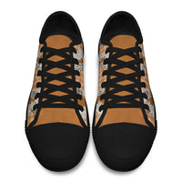 Orange Hawaii Tiare and Shell Lei Low Top Shoes Hawaiian Palaka Luxury Vibes LT14 - Polynesian Pride