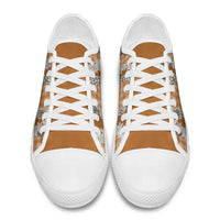 Orange Hawaii Tiare and Shell Lei Low Top Shoes Hawaiian Palaka Luxury Vibes LT14 - Polynesian Pride