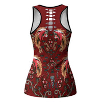 Oxblood Bird of Batik Papua Hollow Tank Top Exotic Natural Wealth of Papua LT9 - Polynesian Pride