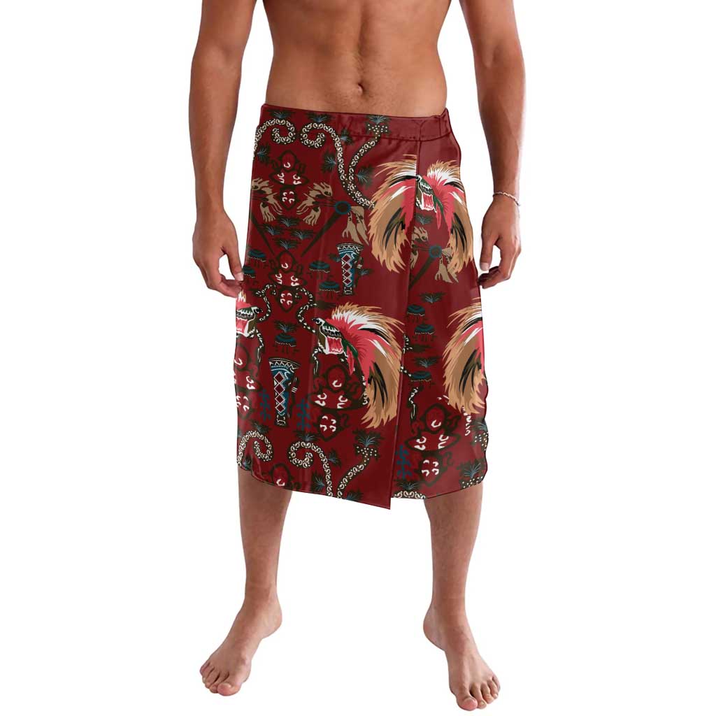 Oxblood Bird of Batik Papua Lavalava Exotic Natural Wealth of Papua - Polynesian Pride