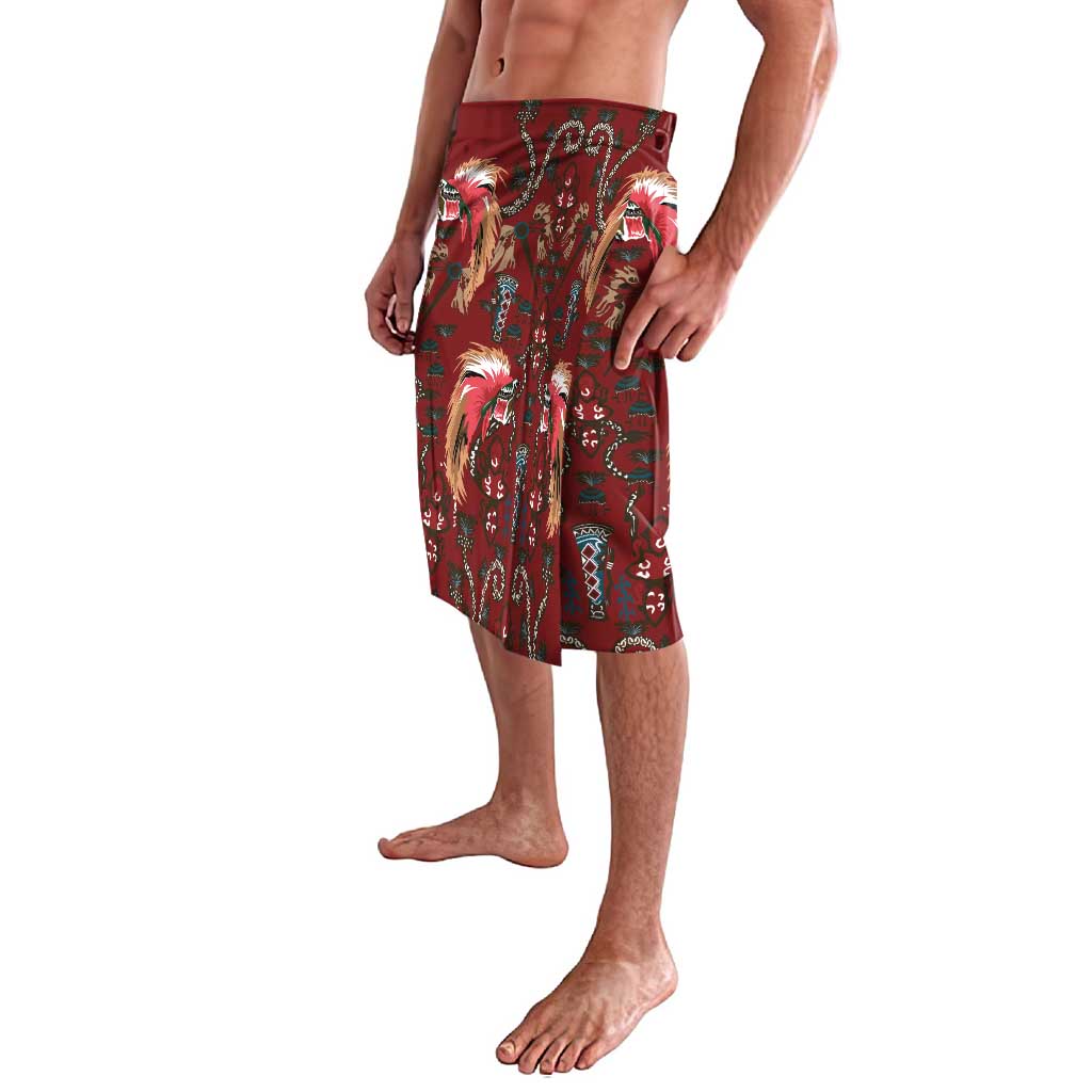 Oxblood Bird of Batik Papua Lavalava Exotic Natural Wealth of Papua - Polynesian Pride