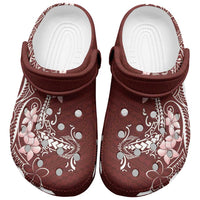 Oxblood Hawaii Clogs Shoes Hammerhead Shark Tattoo Curve Polynesian - Polynesian Pride