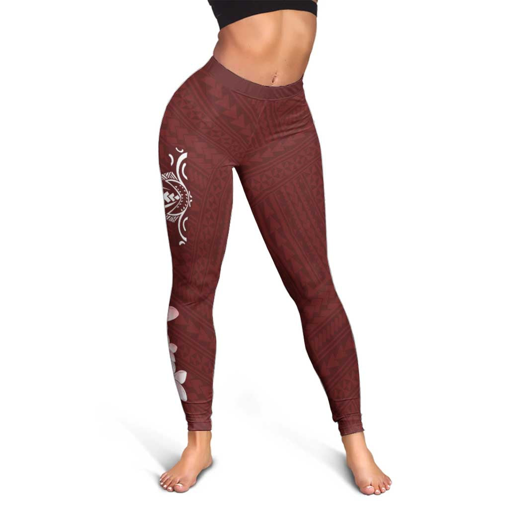 Oxblood Hawaii Leggings Hammerhead Shark Tattoo Curve Polynesian - Polynesian Pride