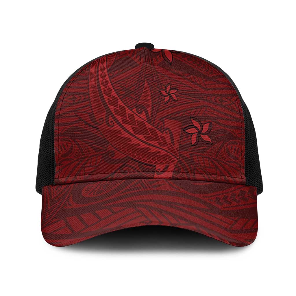 Oxblood Polynesia Baseball Net Cap Hawaiian Tribal Hammerhead Shark Tattoo - Polynesian Pride
