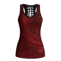 Oxblood Polynesia Hollow Tank Top Hawaiian Tribal Hammerhead Shark Tattoo - Polynesian Pride