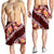 Oxblood Polynesia Shorts for Men Plumeria With Hibiscus Pattern Tropical Vibes - Polynesian Pride