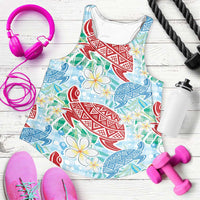Palaka with Honu and Plumeria Women Racerback Tank Hawaiian Heritage Spirit LT9