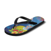 Palau Flip Flops Jellyfish with Coral Reefs Ocean Vibe and Tapa Pattern LT03 - Polynesian Pride