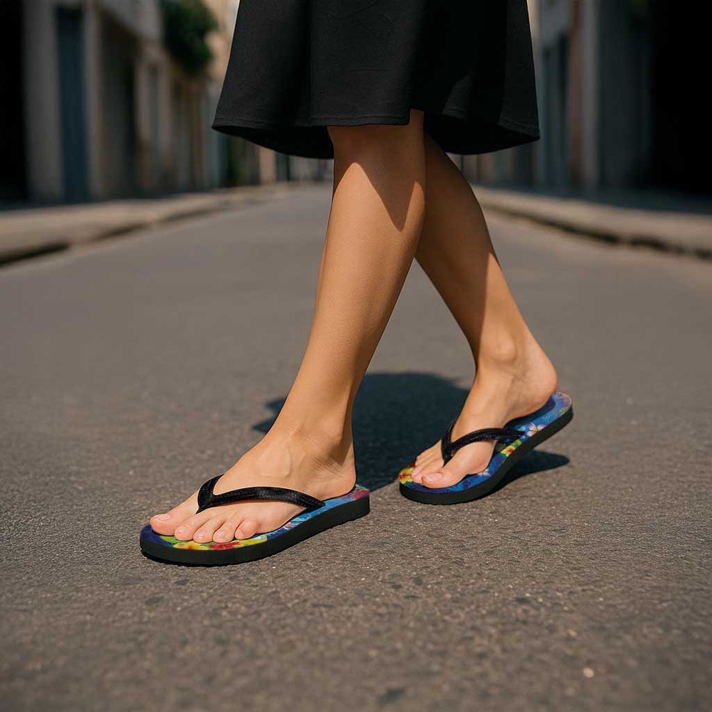 Palau Flip Flops Jellyfish with Coral Reefs Ocean Vibe and Tapa Pattern LT03 - Polynesian Pride