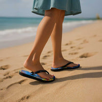 Palau Flip Flops Jellyfish with Coral Reefs Ocean Vibe and Tapa Pattern LT03 - Polynesian Pride