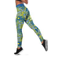 Palau Ungil Kurismas Leggings Pacific Patchwork Xmas Vibes - Polynesian Pride