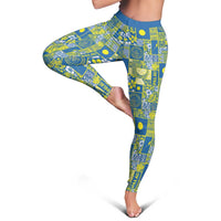 Palau Ungil Kurismas Leggings Pacific Patchwork Xmas Vibes - Polynesian Pride
