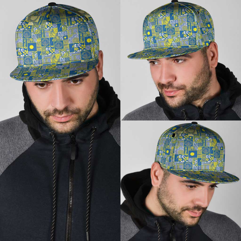 Palau Ungil Kurismas Snapback Cap Pacific Patchwork Xmas Vibes - Polynesian Pride