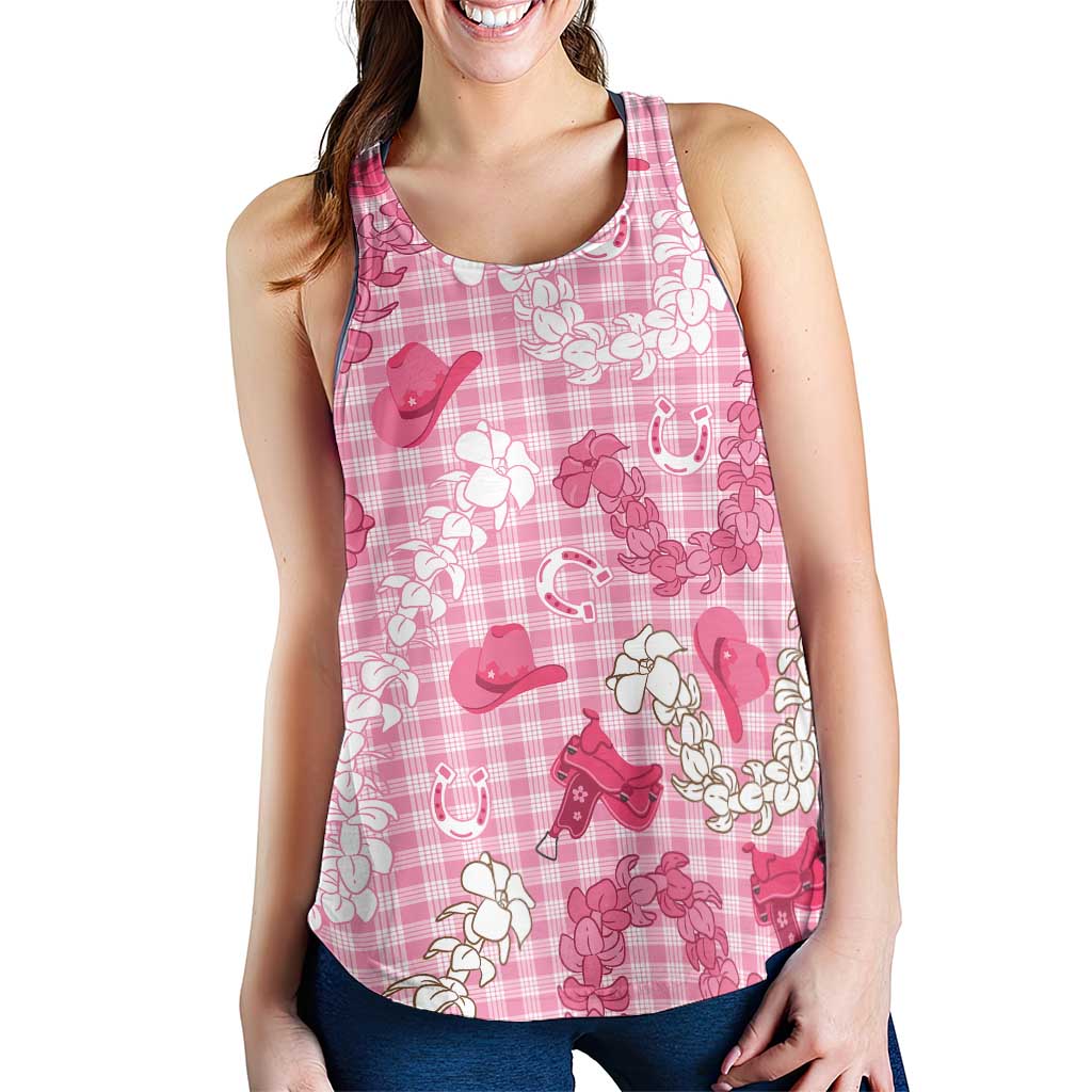 Paniolo Palaka Hawaiian Cowgirl Women Racerback Tank - Polynesian Pride