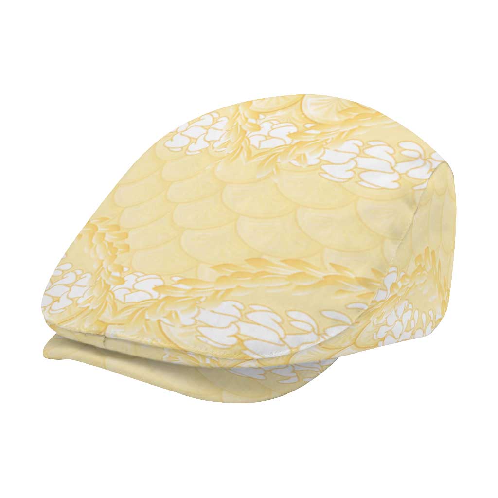 Pastel Yellow Mermaid Puakenikeni Maile Lei Jeff Hat