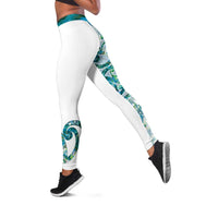 Paua Shell Maori Leggings Koru Kowhaiwhai