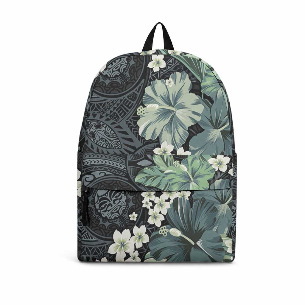 Pauliuli Hawai'i Hibiscus Backpack Polynesian Tribal Tattoo Pattern Floral Elements