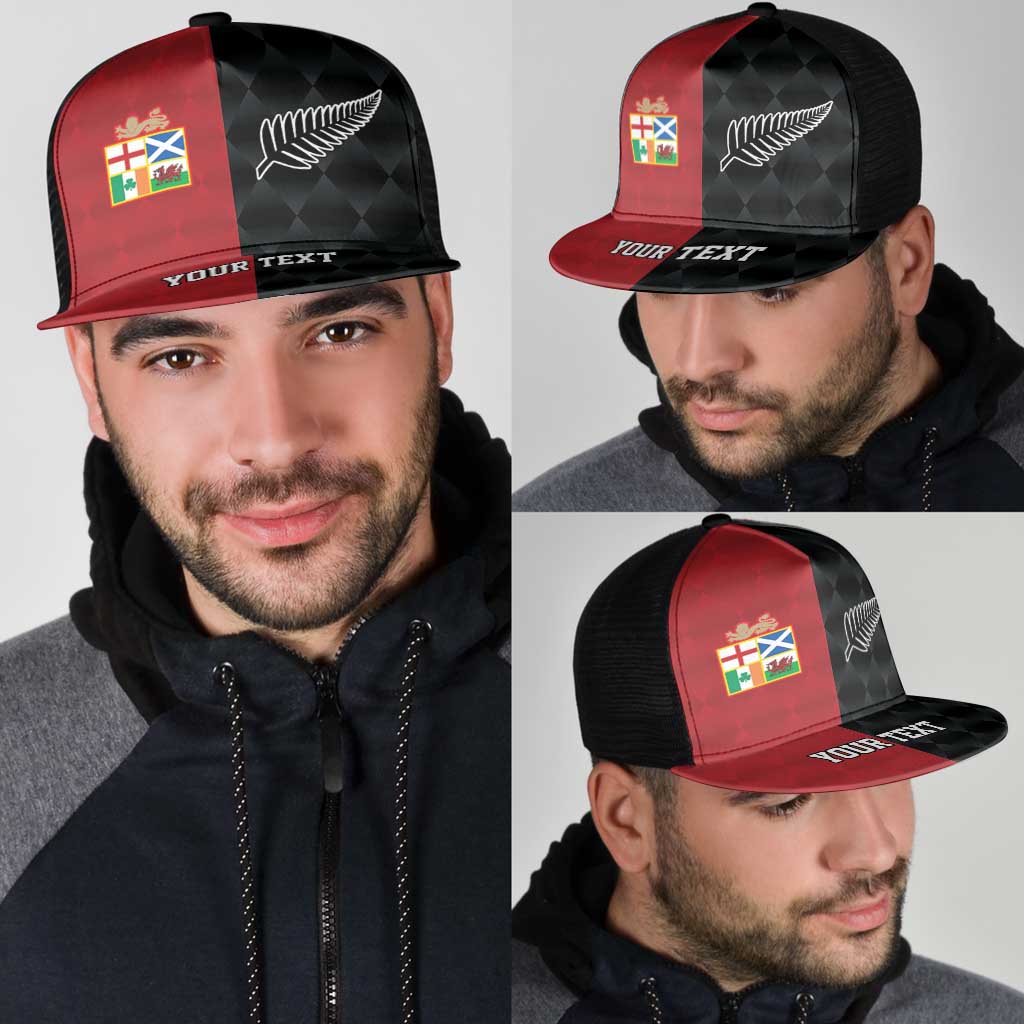 Personalised British Lions New Zealand Mesh Trucker Cap Sporty Style - Polynesian Pride