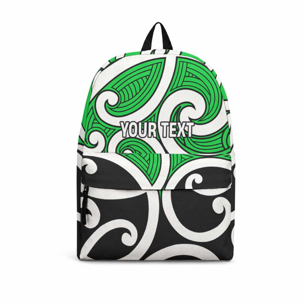 Personalised Kakariki Maori Koru New Zealand Backpack LT14 Green - Polynesian Pride