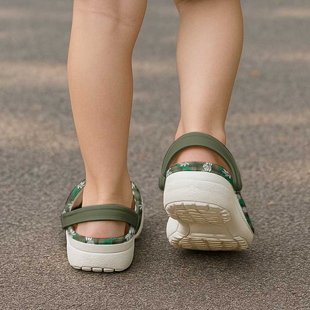 Pikake Maile Tiare Lei Clogs Shoes Omaomao Lauhala Pattern
