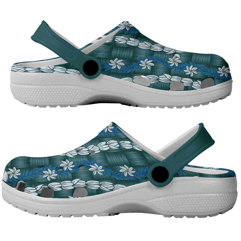 Pikake Maile Tiare Lei Clogs Shoes Polu Lauhala Pattern