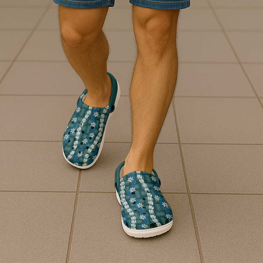 Pikake Maile Tiare Lei Clogs Shoes Polu Lauhala Pattern