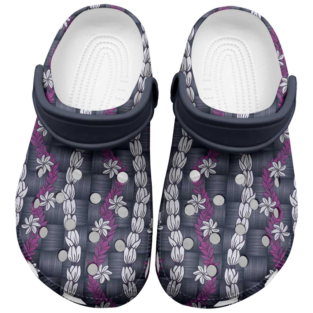 Pikake Maile Tiare Lei Clogs Shoes Poni Lauhala Pattern