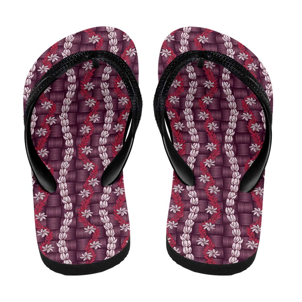 Pikake Maile Tiare Lei Flip Flops Akala Lauhala Pattern