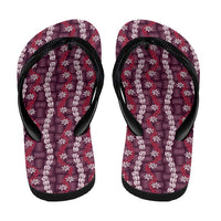 Pikake Maile Tiare Lei Flip Flops Akala Lauhala Pattern