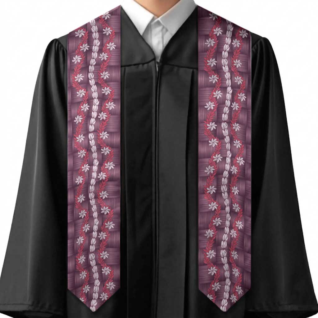 Pikake Maile Tiare Lei Graduation Stole Akala Lauhala Pattern