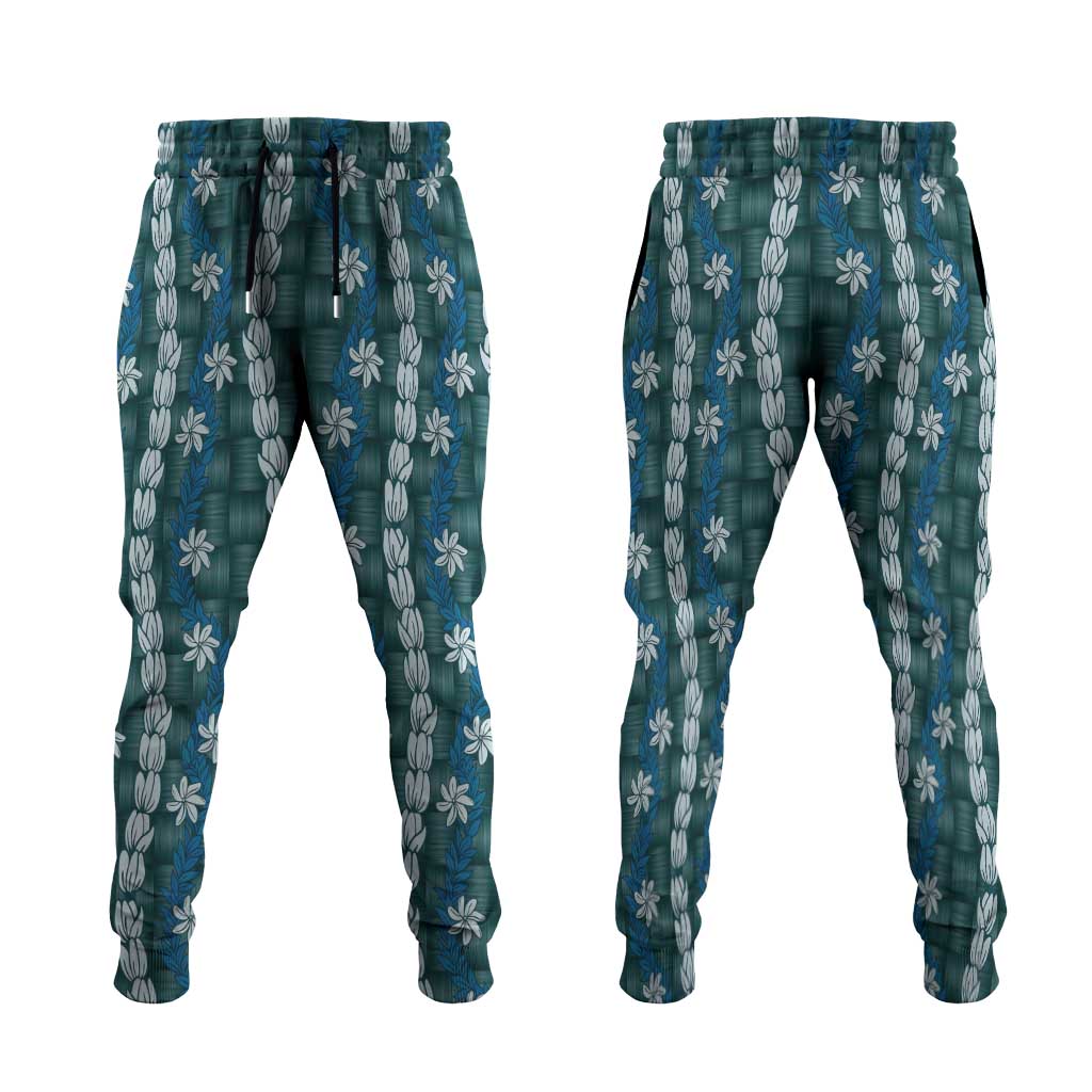 Pikake Maile Tiare Lei Jogger Pants Polu Lauhala Pattern
