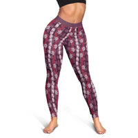 Pikake Maile Tiare Lei Leggings Akala Lauhala Pattern