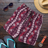 Pikake Maile Tiare Lei Shorts for Men Akala Lauhala Pattern