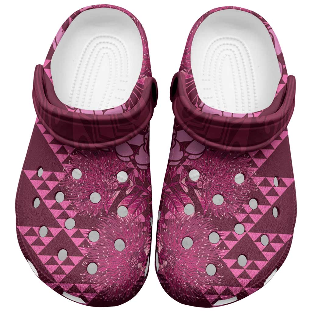 Pink Aloha Hawaii Clogs Shoes Hawaiian Kakau Ohia Lehua Lei - Polynesian Pride
