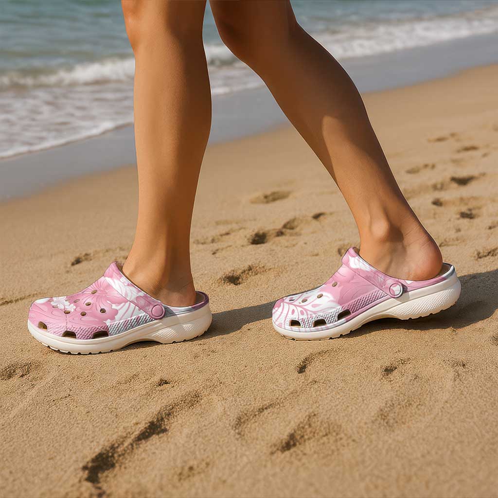 Pink Aloha Hawaii Clogs Shoes Monstera Hibiscus Plumeria Seamless Vibes - Polynesian Pride