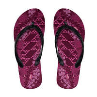 Pink Aloha Hawaii Flip Flops Hawaiian Kakau Ohia Lehua Lei LT14 Pink - Polynesian Pride