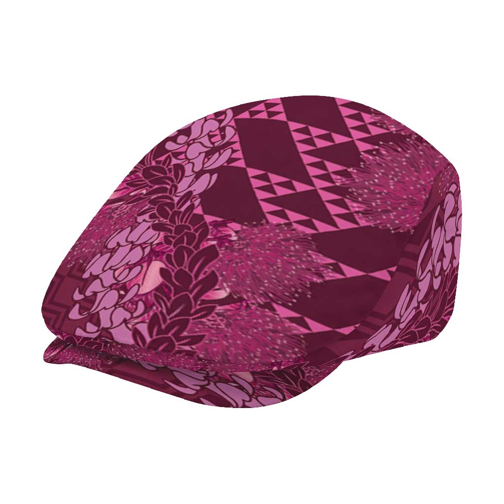 Pink Aloha Hawaii Jeff Hat Hawaiian Kakau Ohia Lehua Lei - Polynesian Pride