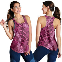 Pink Aloha Hawaii Women Racerback Tank Hawaiian Kakau Ohia Lehua Lei - Polynesian Pride