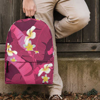 Pink Banana Leaf Hawaii Backpack Lau Maia Plumeria Tropical Summer Vibes