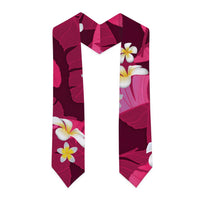 Pink Banana Leaf Hawaii Graduation Stole Lau Maia Plumeria Tropical Summer Vibes LT14 - Polynesian Pride