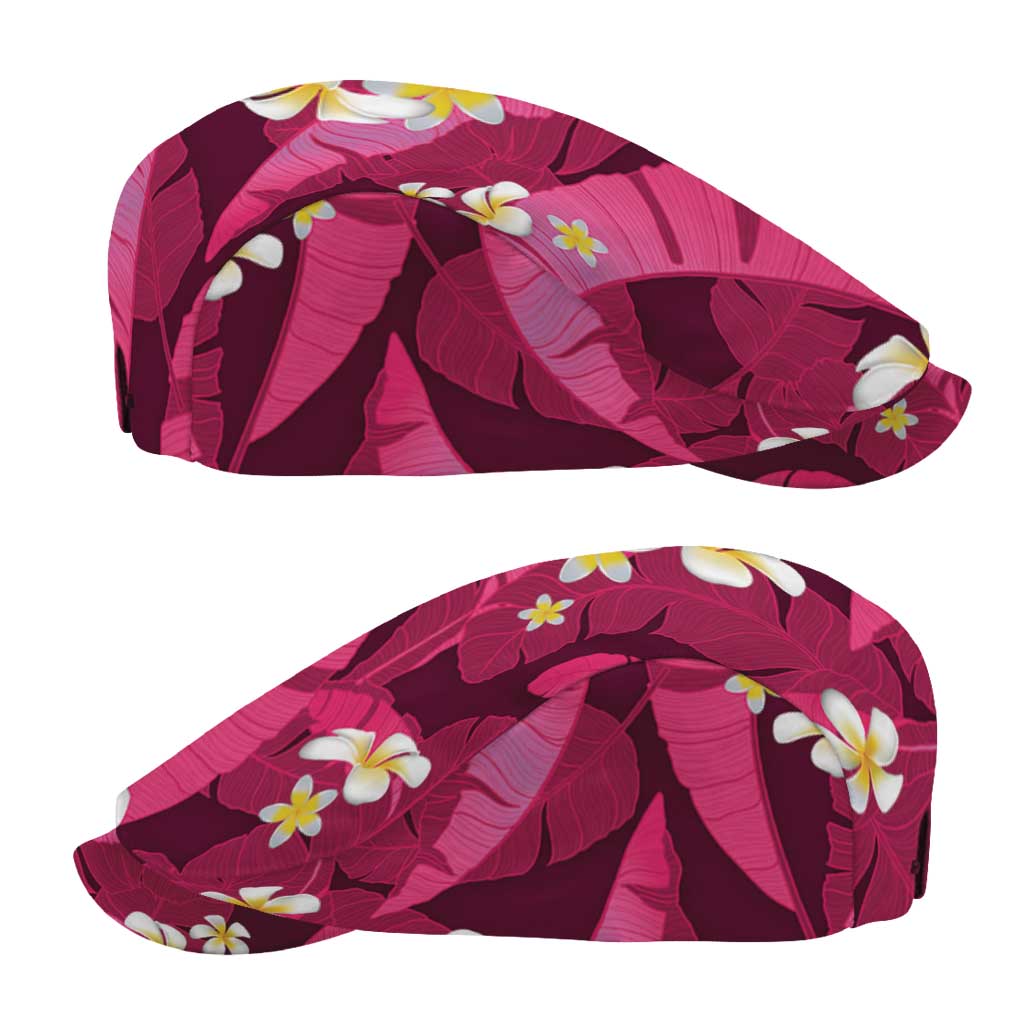 Pink Banana Leaf Hawaii Jeff Hat Lau Maia Plumeria Tropical Summer Vibes LT14 - Polynesian Pride