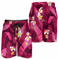 Pink Banana Leaf Hawaii Shorts for Men Lau Maia Plumeria Tropical Summer Vibes LT14 - Polynesian Pride