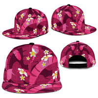 Pink Banana Leaf Hawaii Snapback Cap Lau Maia Plumeria Tropical Summer Vibes LT14 - Polynesian Pride
