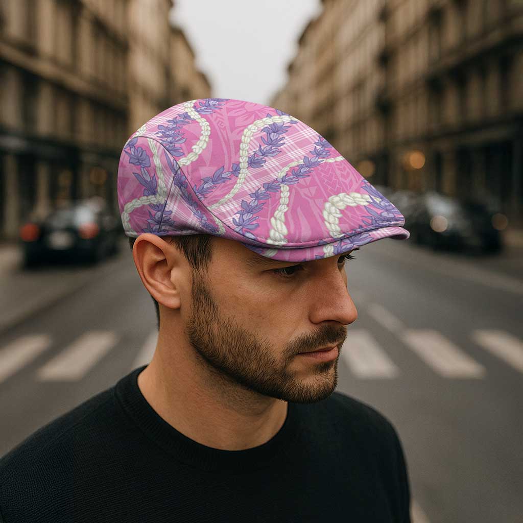 Pink Hawaii Palaka Honohono Pikake Jeff Hat Hawaiian Orchid Lei Polynesian Pattern - Polynesian Pride
