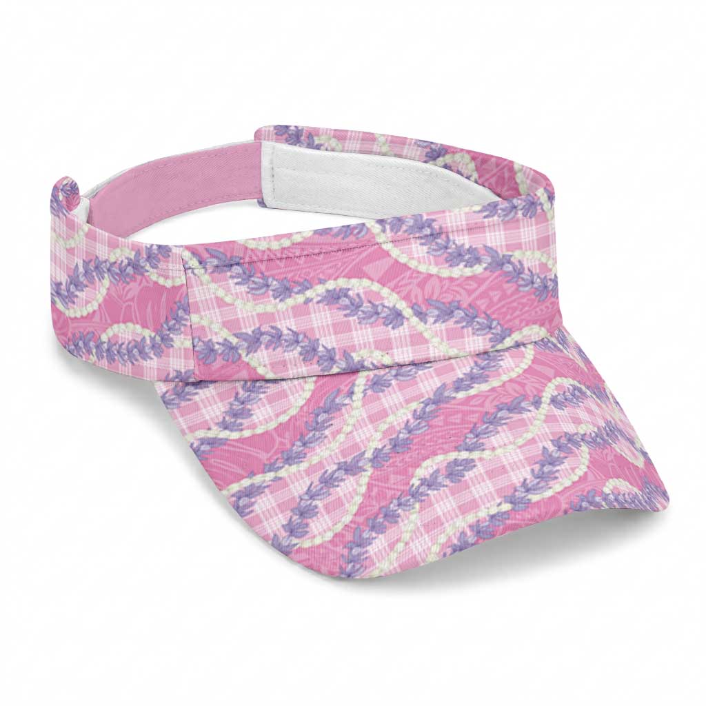 Pink Hawaii Palaka Honohono Pikake Sun Visor Cap Hawaiian Orchid Lei Polynesian Pattern