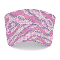 Pink Hawaii Palaka Honohono Pikake Sun Visor Cap Hawaiian Orchid Lei Polynesian Pattern