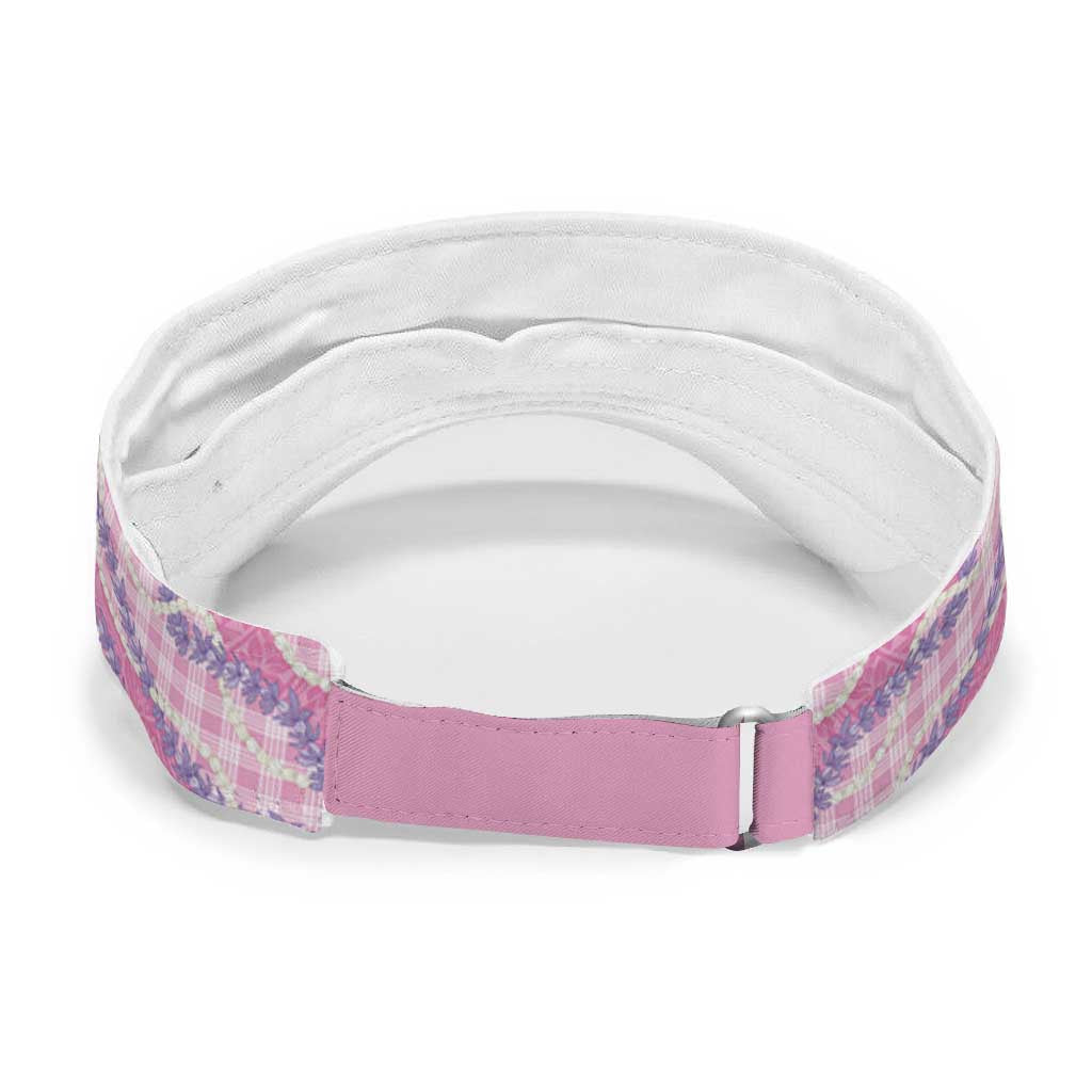 Pink Hawaii Palaka Honohono Pikake Sun Visor Cap Hawaiian Orchid Lei Polynesian Pattern