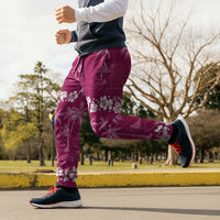 Pink Hawaii Palm Tree Hibiscus Jogger Pants Fantasy Summer Vibe LT01 - Polynesian Pride