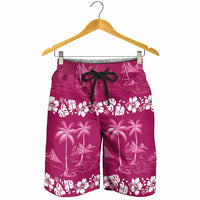 Pink Hawaii Palm Tree Hibiscus Shorts for Men Fantasy Summer Vibe LT01 - Polynesian Pride